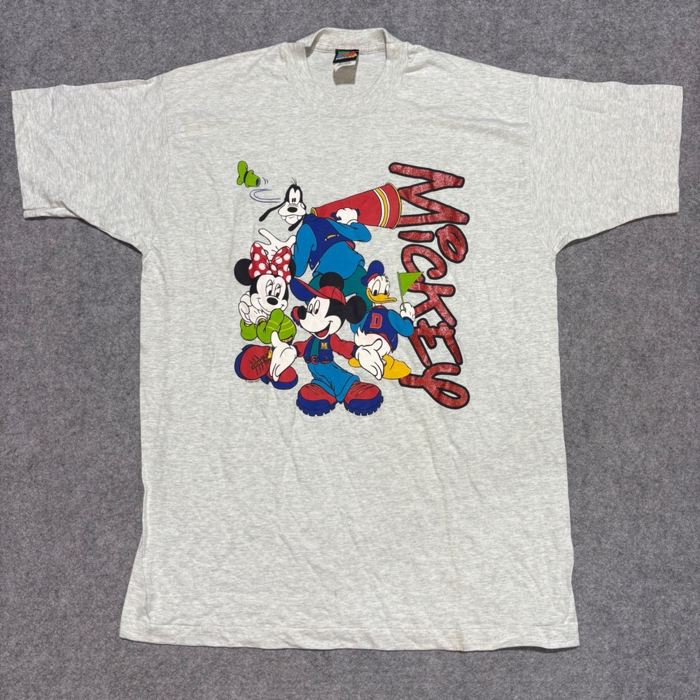 Vintage Mickey Unlimited T-Shirt Mens XL Gray Disney Characters Jerry Leigh USA
